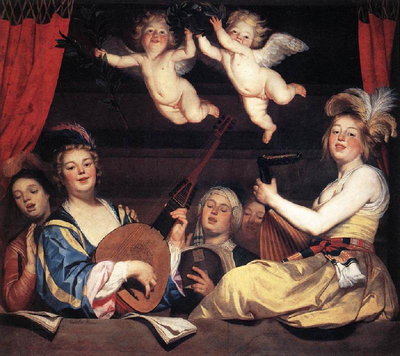 HONTHORST, Gerrit van Concert on a Balcony sg China oil painting art